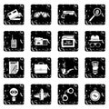Spy icons set grunge vector Royalty Free Stock Photo