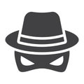 Spy solid icon, incognito and agent