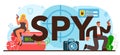 Spy typographic header. Secret agent or fbi investigating crime