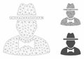 Spy Vector Mesh Wire Frame Model and Triangle Mosaic Icon Royalty Free Stock Photo