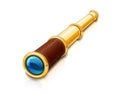 Spyglass. Lookout pipe. Marine optical tool, vector illustration