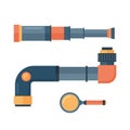 Spyglass telescope lens vector illustration.