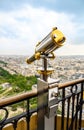 A spyglass for tourists, installed on a high point to view a European city Royalty Free Stock Photo