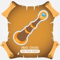 Spyglass. Vector stickers on the pirate theme