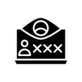Spyware black glyph icon