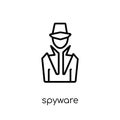 Spyware icon. Trendy modern flat linear vector Spyware icon on w