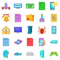 Spyware icons set, cartoon style Royalty Free Stock Photo