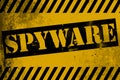 Spyware sign yellow with stripes Royalty Free Stock Photo