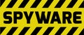 Spyware sign yellow warning Royalty Free Stock Photo