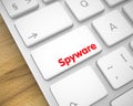 Spyware - Text on the White Keyboard Button. 3D. Royalty Free Stock Photo