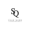 SQ Vector Logo Template - Simple Icon for Initial Letter S and Q Monogram Royalty Free Stock Photo