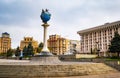 Sqaure of Independence in Kyiv, globe Piece statue