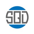 SQD letter logo design on white background. SQD creative initials circle logo concept. SQD letter design