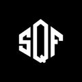 SQF letter logo design with polygon shape. SQF polygon and cube shape logo design. SQF hexagon vector logo template white and Royalty Free Stock Photo