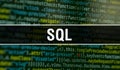 SQL with Abstract Technology Binary code Background.Digital binary data and Secure Data Concept. Software / Web Developer