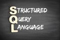 SQL - acronym on blackboard Royalty Free Stock Photo