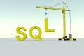 SQL building concept crane Royalty Free Stock Photo