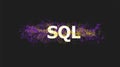 SQL database banner with colorful plexus design Royalty Free Stock Photo