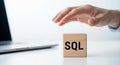 Sql database programming code data management server query language technology development application software system information Royalty Free Stock Photo