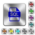 SQL file format rounded square steel buttons Royalty Free Stock Photo