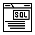 sql query database line icon vector illustration