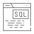 sql query database line icon vector illustration