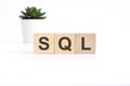 SQL - sales qualified lead - acronym on wooden cubes on white background. business concept