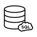 SQL server icon Black line art vector logo Royalty Free Stock Photo