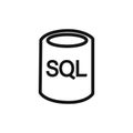 SQL server icon linear graphics set vector Royalty Free Stock Photo