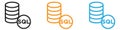 SQL server vector logo set collection for web app ui Royalty Free Stock Photo