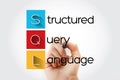 SQL - Structured Query Language acronym with marker, technology concept background Royalty Free Stock Photo