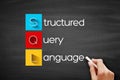 SQL - Structured Query Language acronym, technology concept background on blackboard Royalty Free Stock Photo