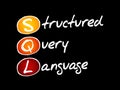 SQL - Structured Query Language acronym Royalty Free Stock Photo