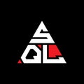 SQL triangle letter logo design with triangle shape. SQL triangle logo design monogram. SQL triangle vector logo template with red Royalty Free Stock Photo