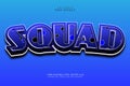 Squad editable text effect 3 dimension emboss modern style