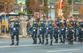 Squad of the rescuers and firefighters in Kiev, Ukraine