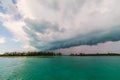 Squall Line Approaches Island Royalty Free Stock Photo