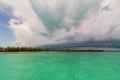 Squall Line over Tropical Island Royalty Free Stock Photo