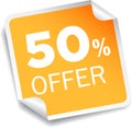 50 percentage discount offer Royalty Free Stock Photo