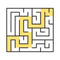 A square abstract labyrinth. An interesting and useful game for children and adults. A simple flat vector illustration on a white Royalty Free Stock Photo