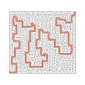 A square abstract labyrinth. An interesting and useful game for children and adults. A simple flat vector illustration on a white Royalty Free Stock Photo