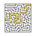 A square abstract labyrinth. An interesting and useful game for children and adults. A simple flat vector illustration on a white Royalty Free Stock Photo