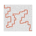 A square abstract labyrinth. An interesting and useful game for children and adults. A simple flat vector illustration on a white Royalty Free Stock Photo