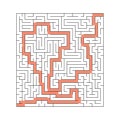 A square abstract labyrinth. An interesting and useful game for children and adults. A simple flat vector illustration on a white Royalty Free Stock Photo