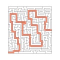A square abstract labyrinth. An interesting and useful game for children and adults. A simple flat vector illustration on a white Royalty Free Stock Photo
