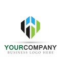 Square Abstract logo vecter for business investment phamacy hospital medical company on white background