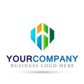 Square Abstract logo vecter for business investment phamacy hospital medical company on white background Royalty Free Stock Photo