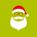 Square Abstract Santa Beard And Glasses Red White Light Green