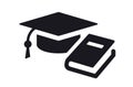 Square academic cap with book icon Royalty Free Stock Photo