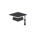 Square academic cap, graduation hat icon vector, filled flat sign Royalty Free Stock Photo